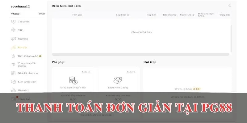 Thủ tục thanh toán tiền thưởng đơn giản tại PG88